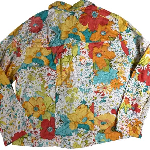 Norm Thompson Vintage Floral Button Down Shirt Women’s S 100% Cotton EUC - Picture 7 of 7